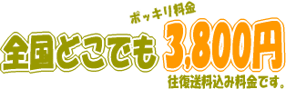 全国どこでも3800円。