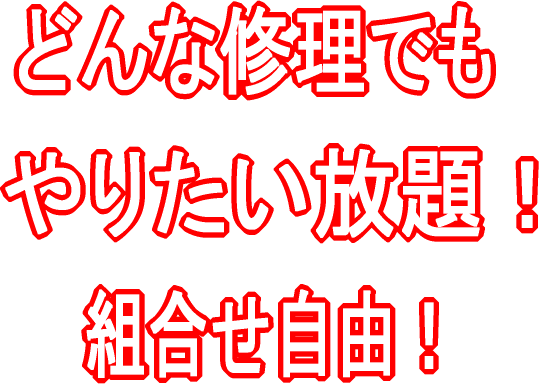 どんな修理でもやりたい放題ポッキリ価格。 組み合わせ自由。